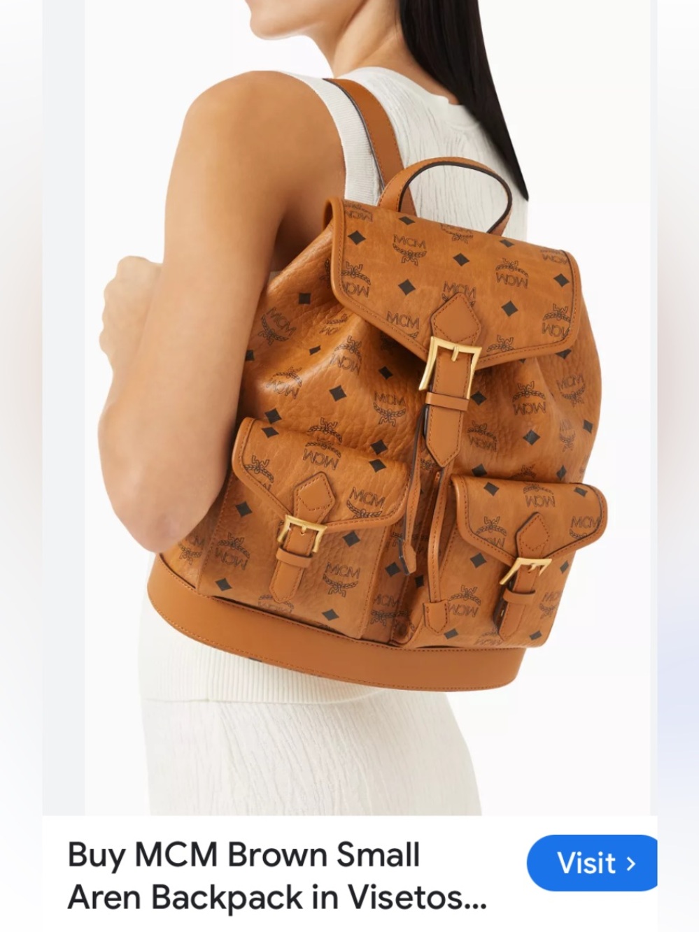 MCM Cognac Visetos Mini Backpack with Gold Chain Detail
Authentic sample - Picture 6 of 17